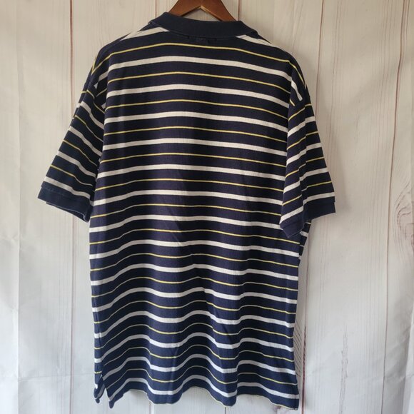 Polo Ralph Lauren Vintage 90’s Classic Fit, Textured Knit Striped Short-Sleeve - Picture 3 of 6